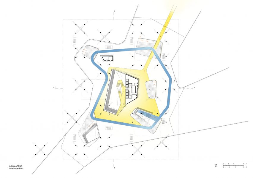 World of Sports Arena, on Adidas campus in Herzogenaurach, Germany, by Behnisch Architekten