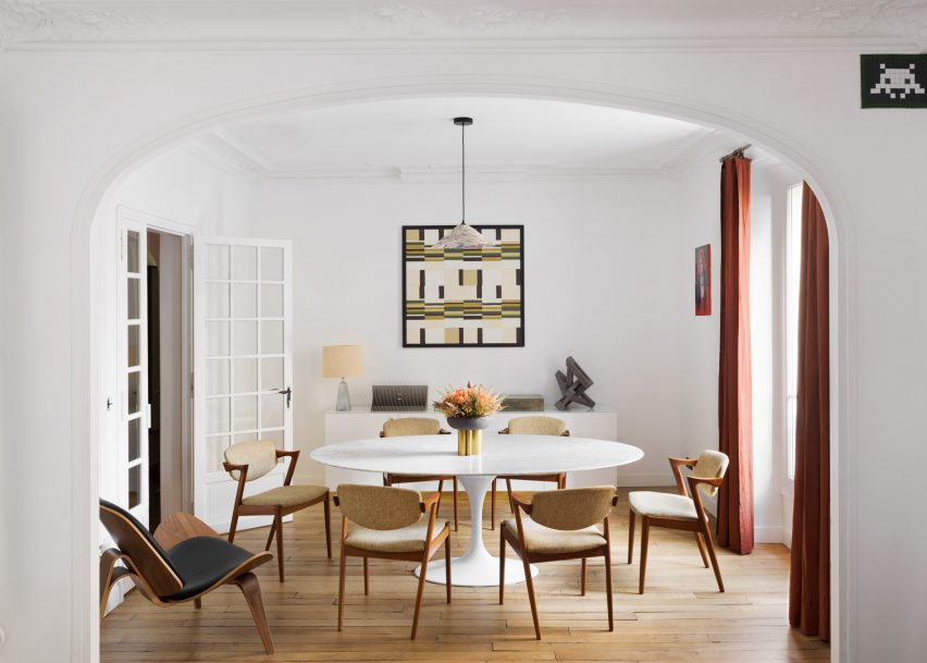 Apartment Paris Marais living and dining room by Sophie Dries
