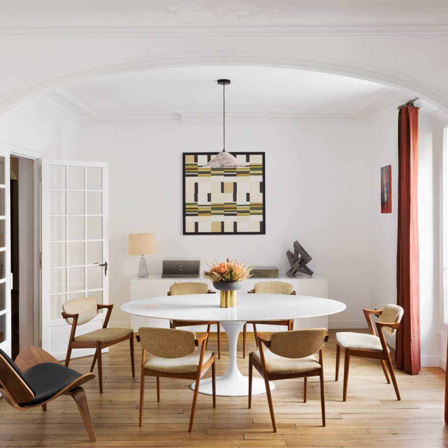 Apartment Paris Marais living and dining room by Sophie Dries