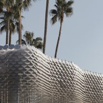 BBC Studios pavilion by Universal Design Studio and Giles Miller Studio at MIPCOM trade show in Cannes