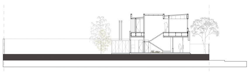 Casa Nido by PK Arquitectos Section