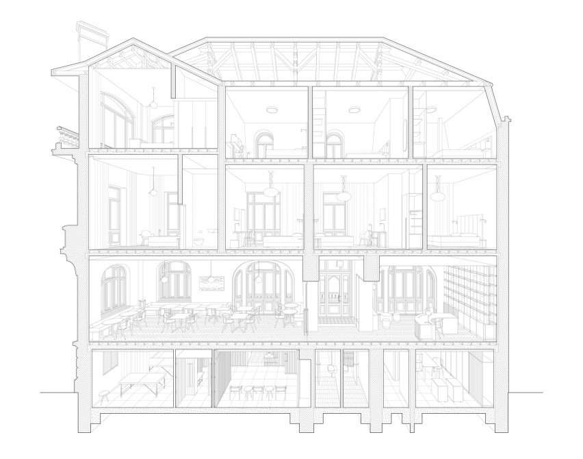 Section of Casa Popeea boutique hotel by Manea Kella