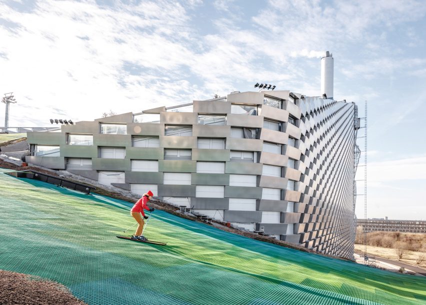 Copenhill waste-to-energy plant and ski slope by BIG in Copenhagen, Denmark