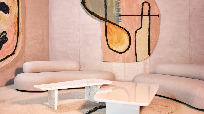 Doodles rug collection by Faye Toogood, inside Cc-tapis Milan showroom