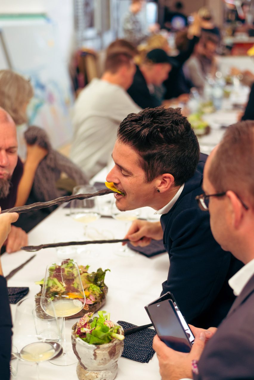 Non-traditional tableware created for Experimental Gastronomy dinner