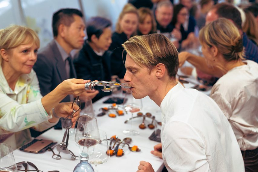 Non-traditional tableware created for Experimental Gastronomy dinner