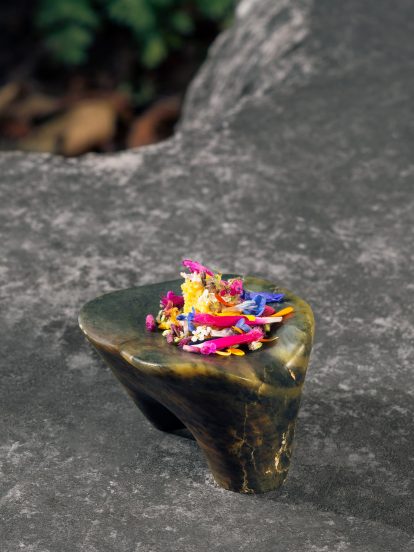 Non-traditional tableware created for Experimental Gastronomy dinner