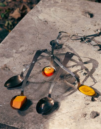 Non-traditional tableware created for Experimental Gastronomy dinner