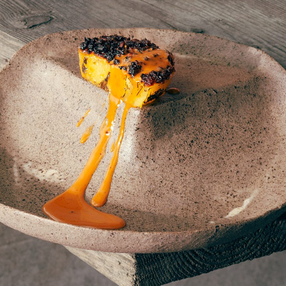 Non-traditional tableware created for Experimental Gastronomy dinner