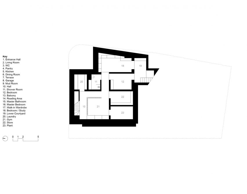 Basement floor plan of Fleet House by Stanton Williams