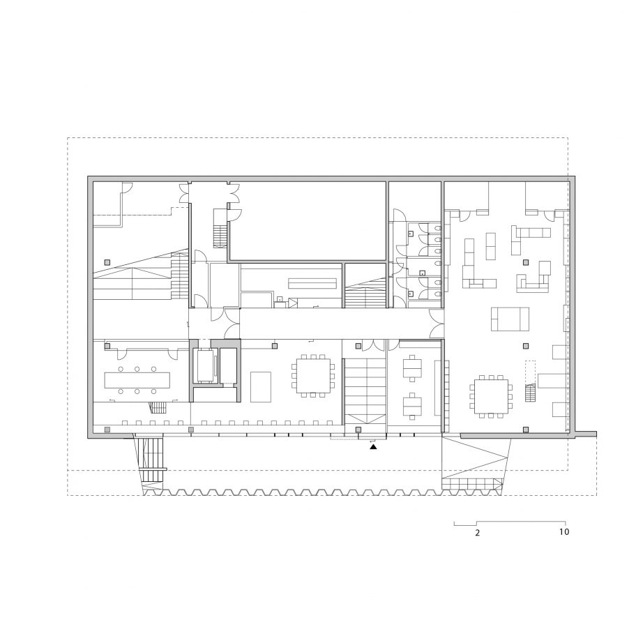 Basement floor plan of Gerrit Rietveld Academy by Studio Paulien Bremmer and Hootsmans Architecten