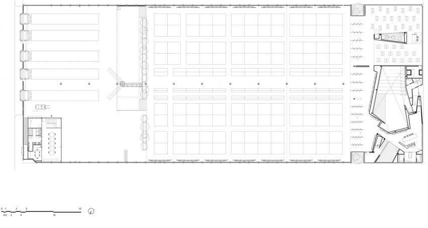 Ground floor plan of Grupo Arca showroom by Esrawe Studio