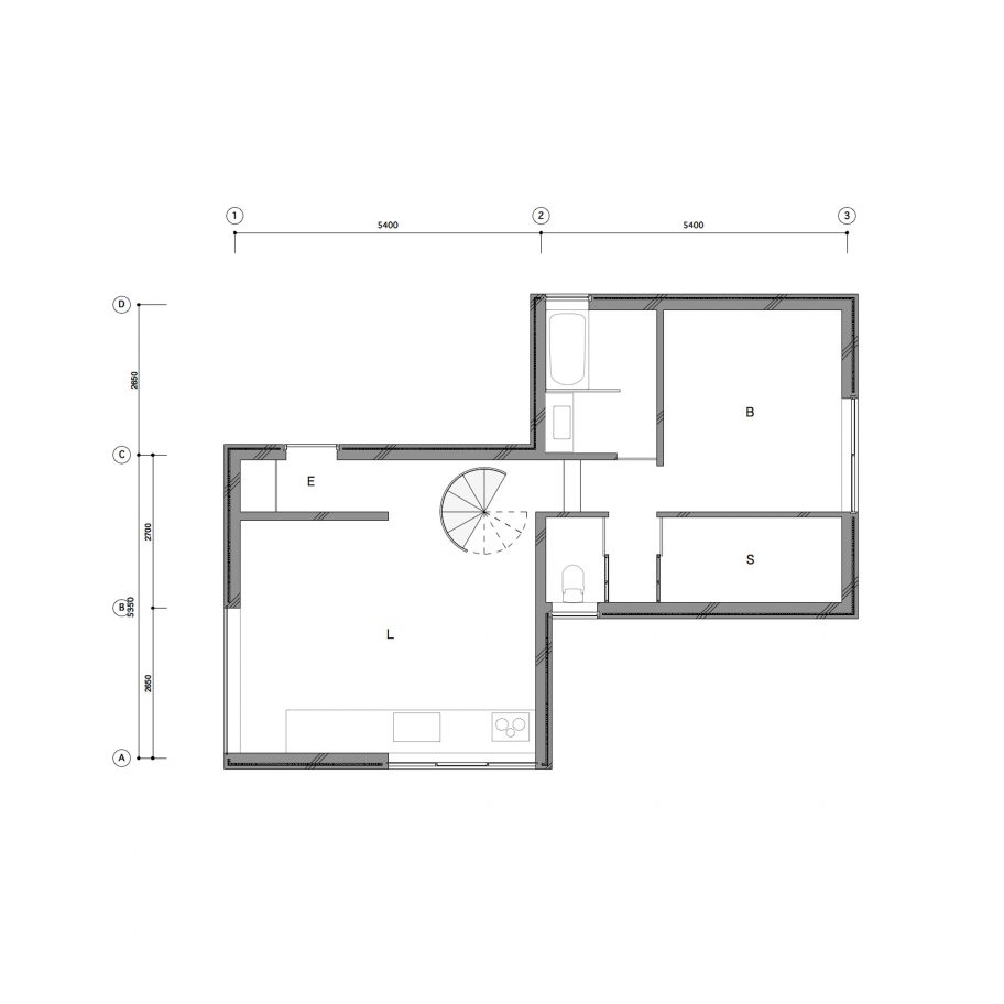 Ground floor plan of House in Ashiya by Kazunori Fujimoto Architects & Associates