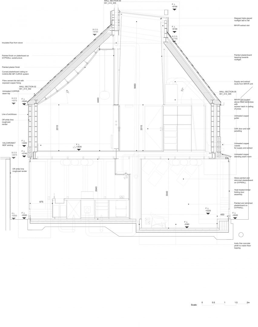 Section of House in a Garden by David Leech Architects