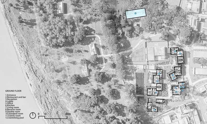 Ground floor plan of Lost Villa Boutique hotel by DAS Lab