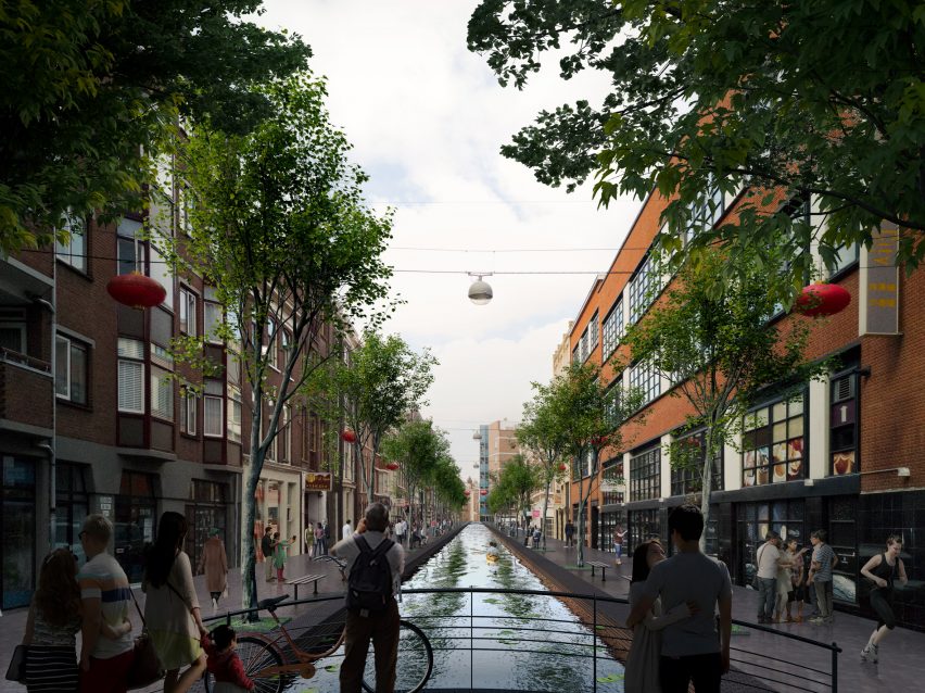 Visuals of The Hague's 17th century canals reopened by MVRDV