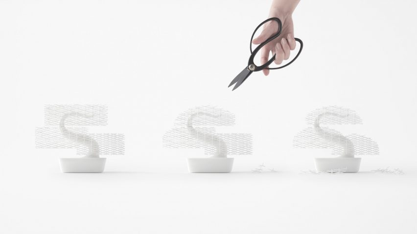 Nendo's 3D-printed Bonsai tree does away with meticulous plant maintenance