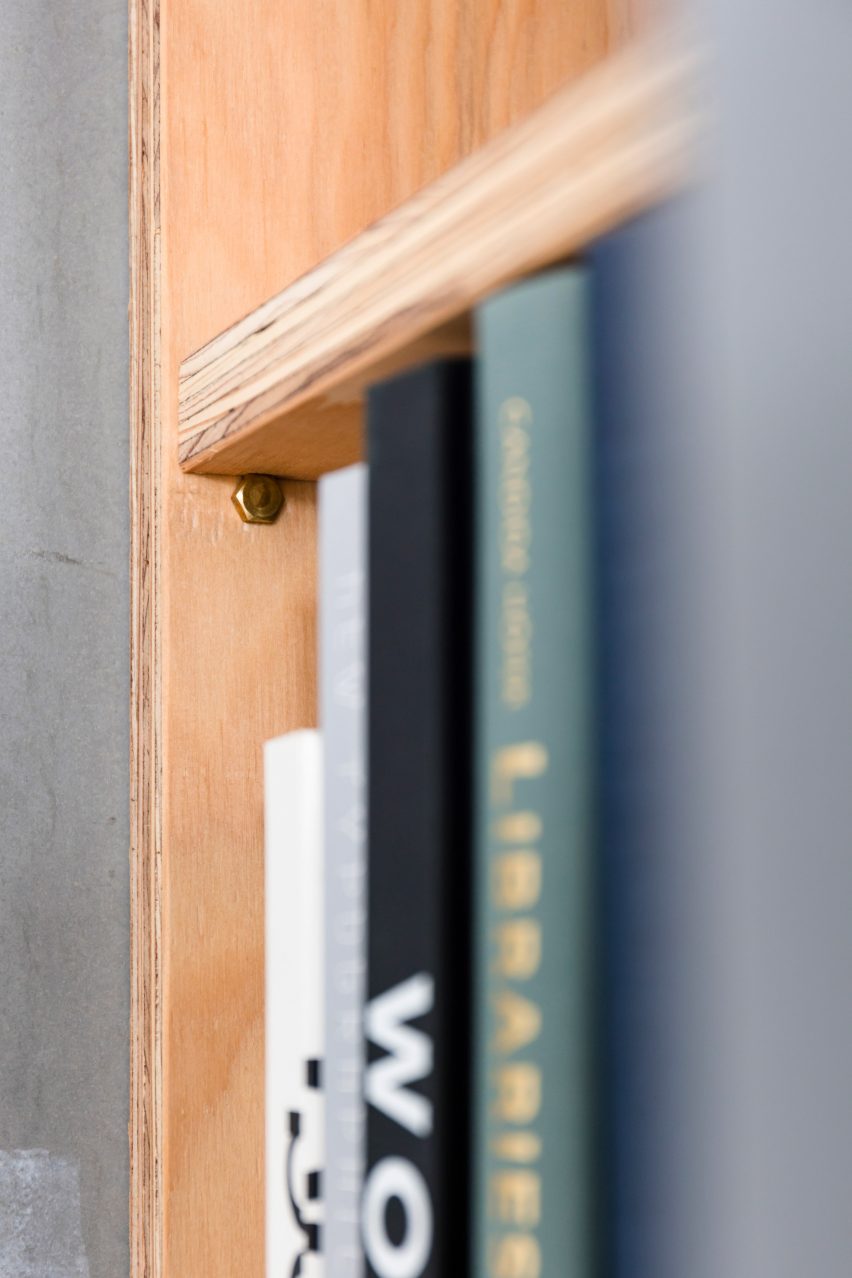 Shelving in Panda minimal office by Shimpei Oda Architect Office and Atelier Loowe