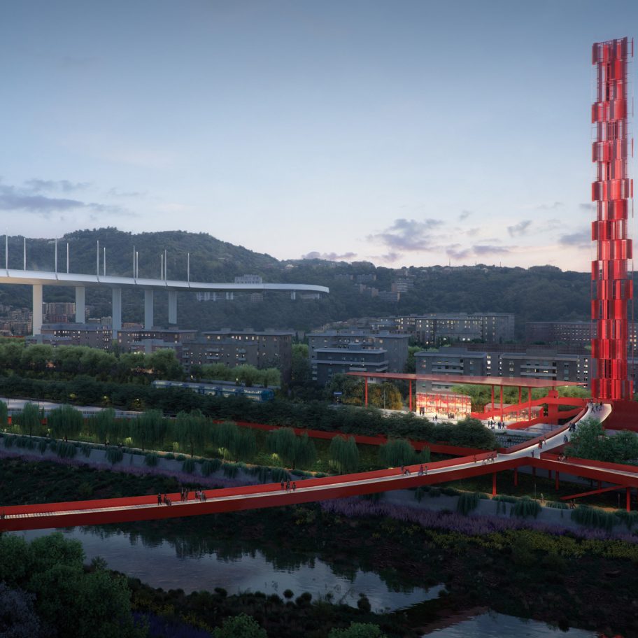 Polcevera Park and The Red Circle masterplan for Genoa by Stefano Boeri Architetti with Metrogramma Milano and Inside Outside