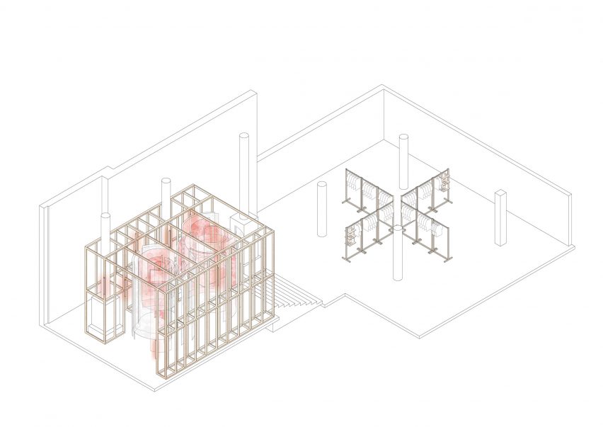 Axonometric diagram of Self-Portrait New York pop-up store by Storey Studio