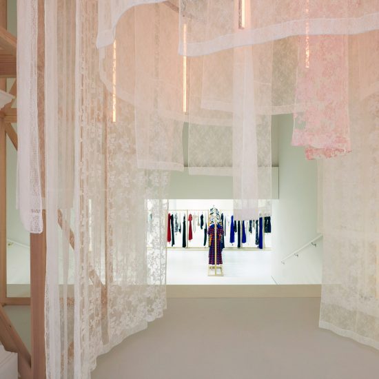 Labyrinth of hanging lace entices visitors inside Self-Portrait’s New York pop-up