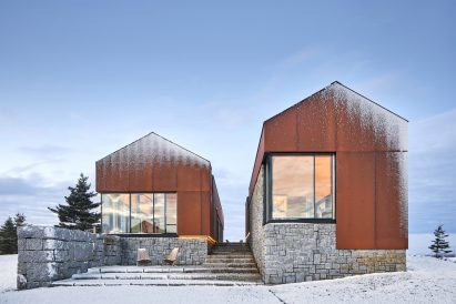 Smith Residence by MacKay-Lyons Sweetapple is a "village" of gabled steel structures