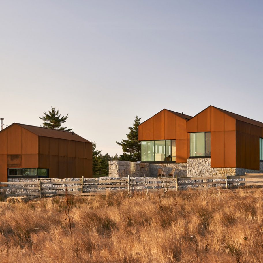 Smith Residence by MacKay-Lyons Sweetapple is a “village” of gabled steel structures