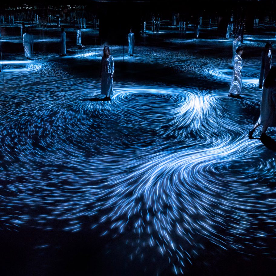 Moving Creates Vortices Create Movement by TeamLab