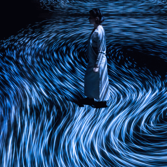 Moving Creates Vortices Create Movement by TeamLab
