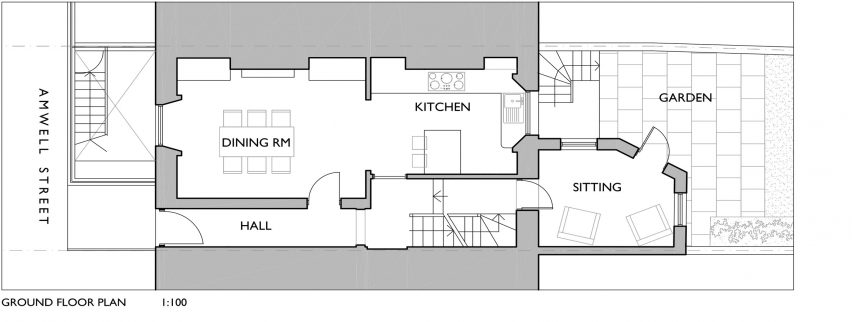 Ground floor plan of Twist House extension by Urban Mesh