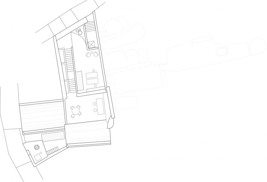 First floor plan of Two holiday residences in Fira by Kapsimalis Architects