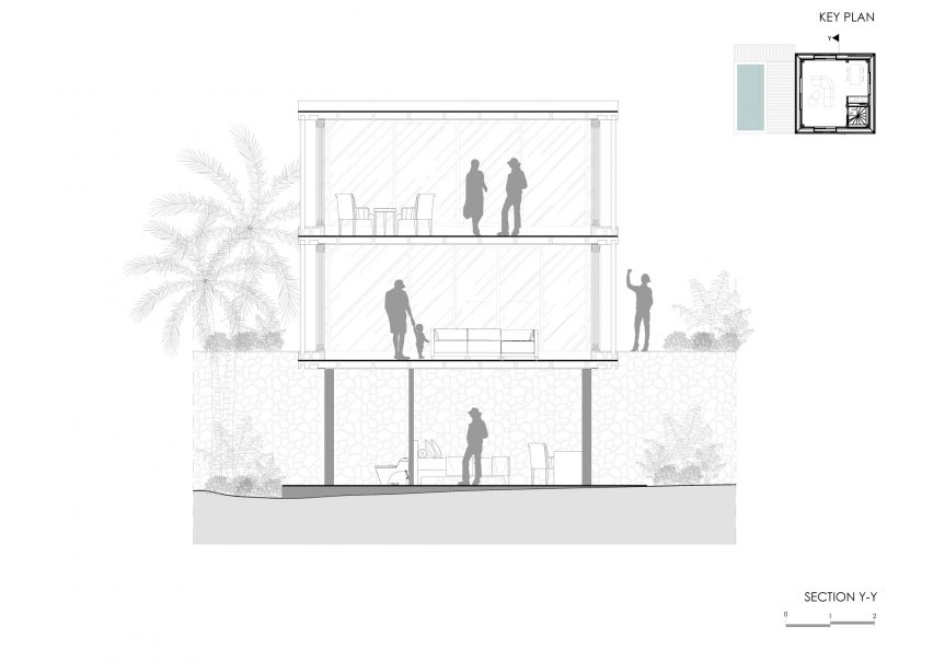 Uluwatu Surf Villas floor plans and sections by Alexis Dournier