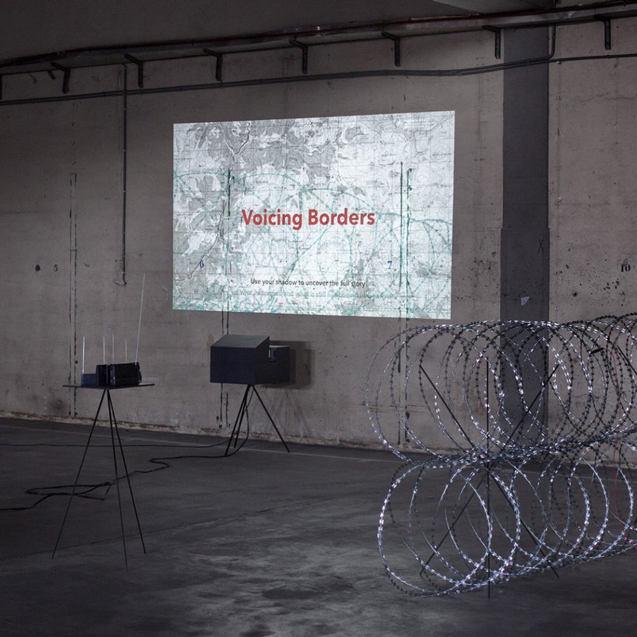 Irakli Sabekia turns razor wire fence into radio transmitter to protest Russian invasion of Georgia