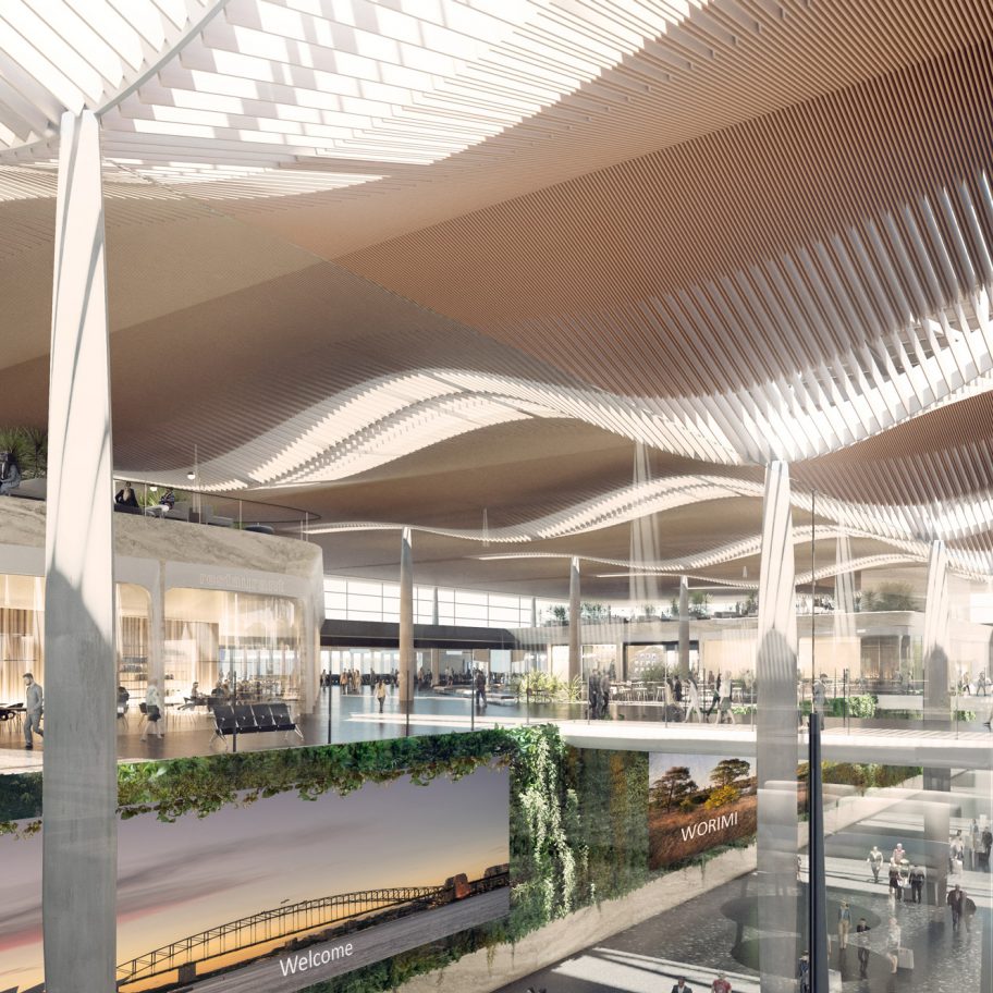 Visuals of Western Sydney International (Nancy-Bird Walton) Airport by Zaha Hadid Architects and Cox Architecture in Australia