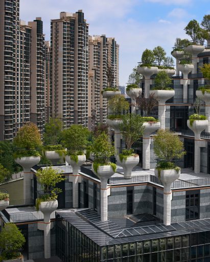 New photos of 1,000 Trees by Heatherwick Studio near completion in China
