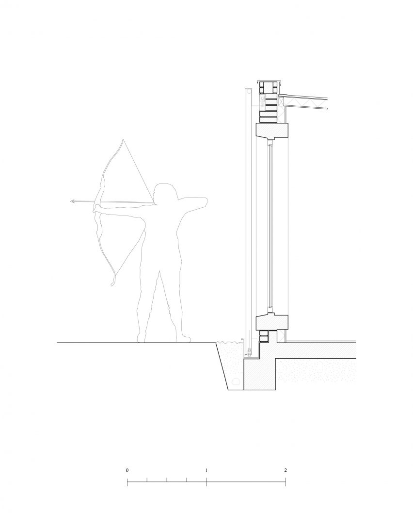 Sectional detail of Archery House by Boman