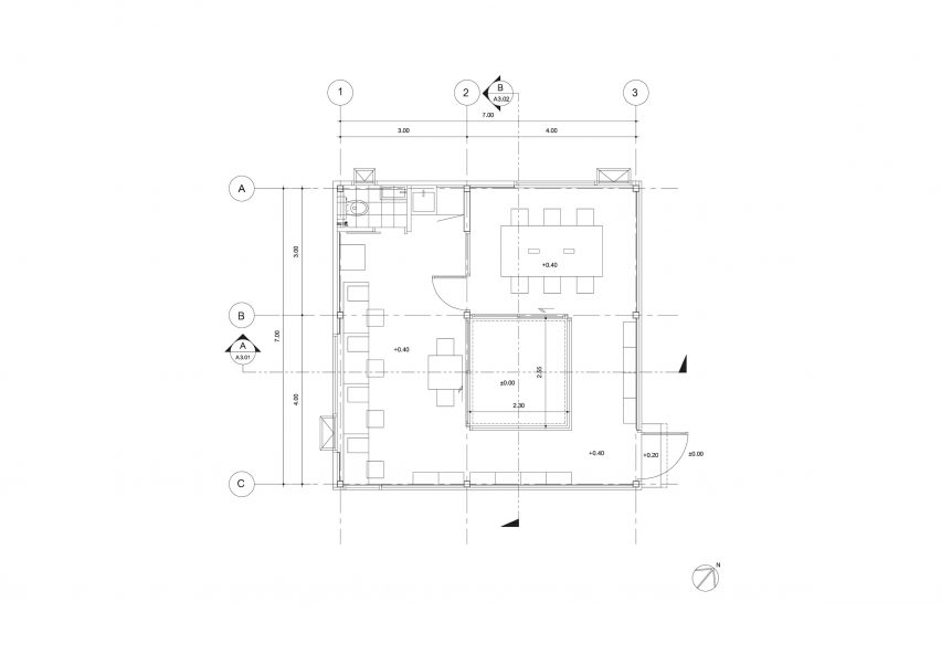 Plan of Self-designed ASWA Studio by ASWA