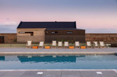 Cabü cabins by the sea in Dymchurch, Kent, England