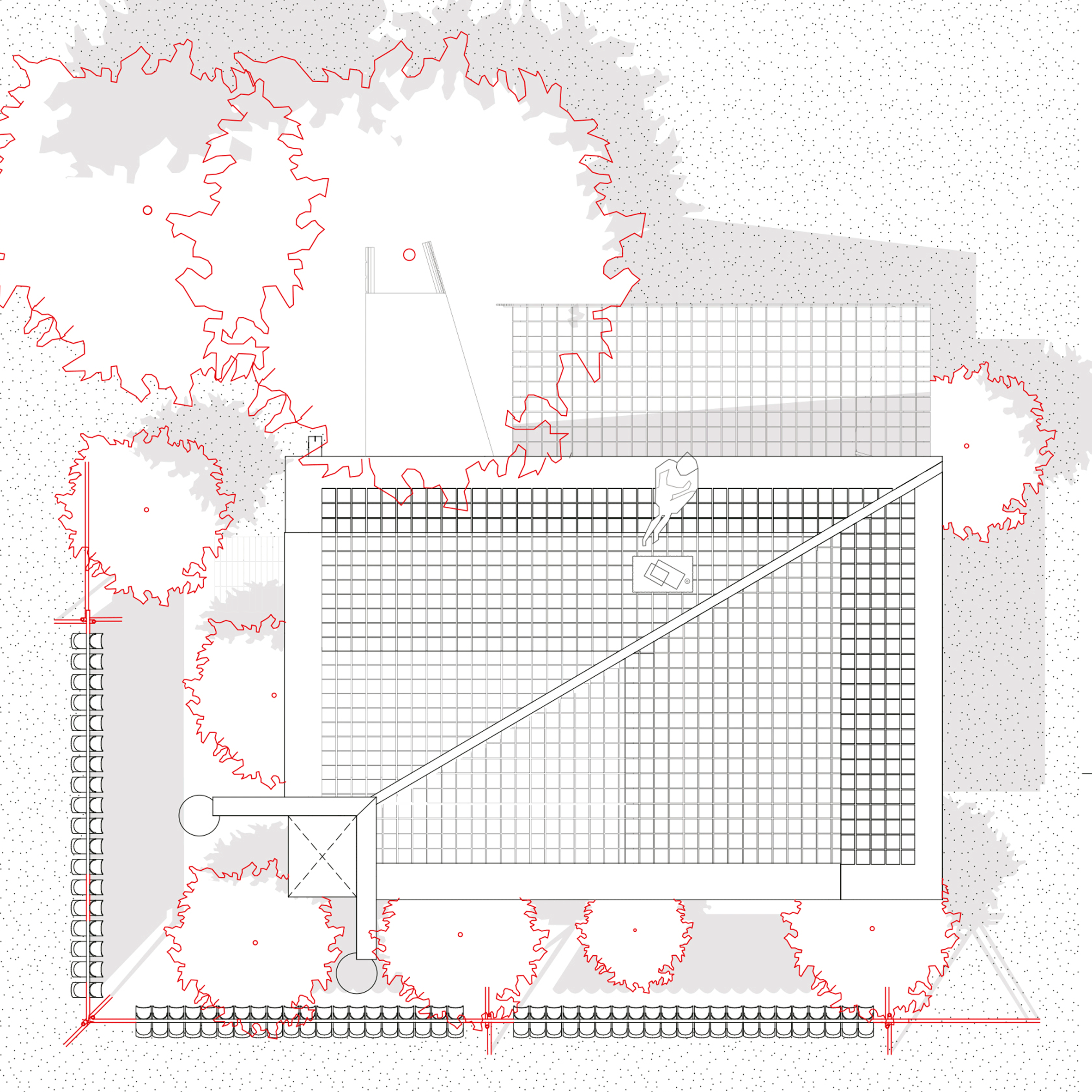 Casa de las Tejas Voladoras by Daniel Moreno Flores Roof Plan