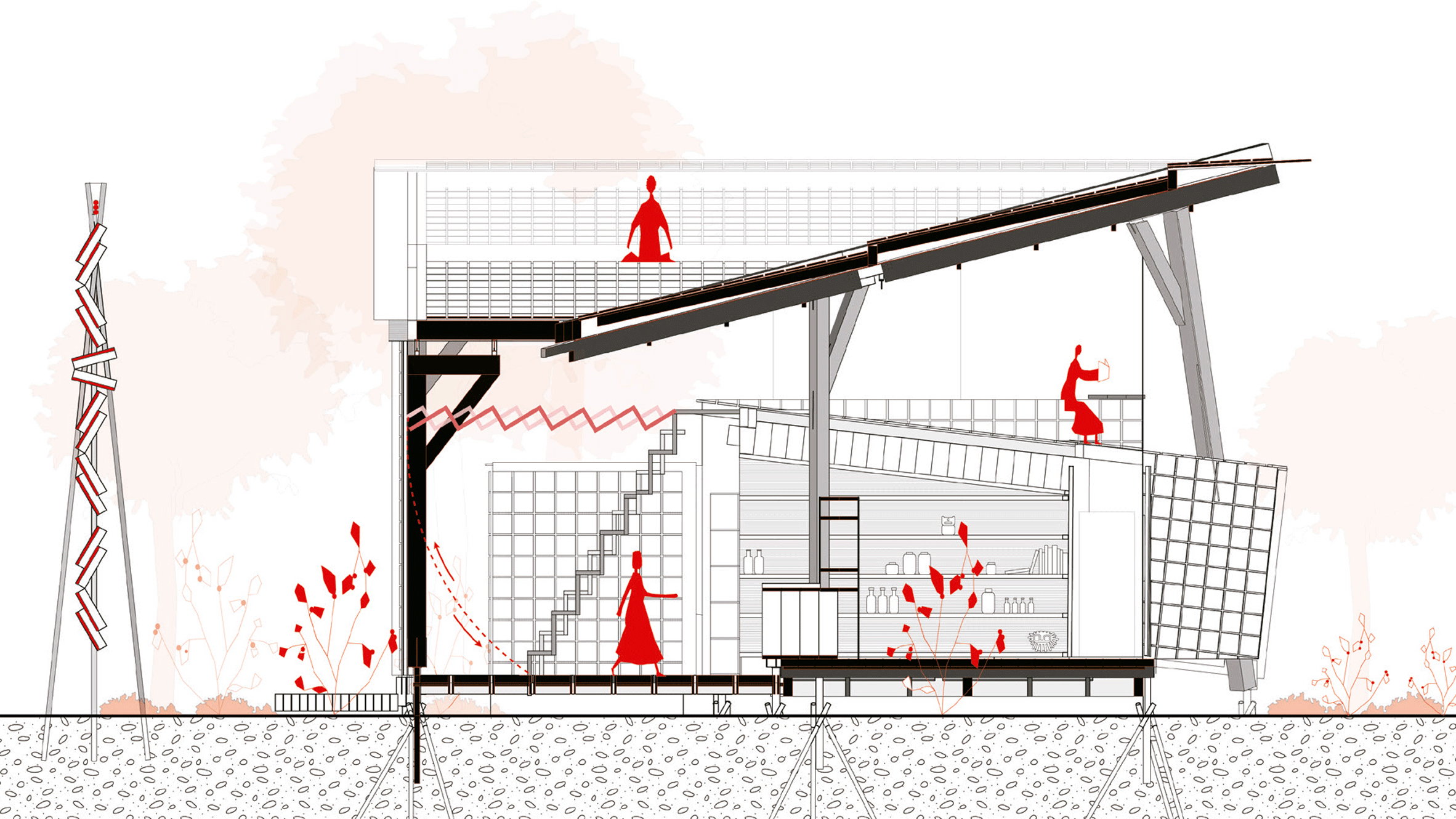 Casa de las Tejas Voladoras by Daniel Moreno Flores Section