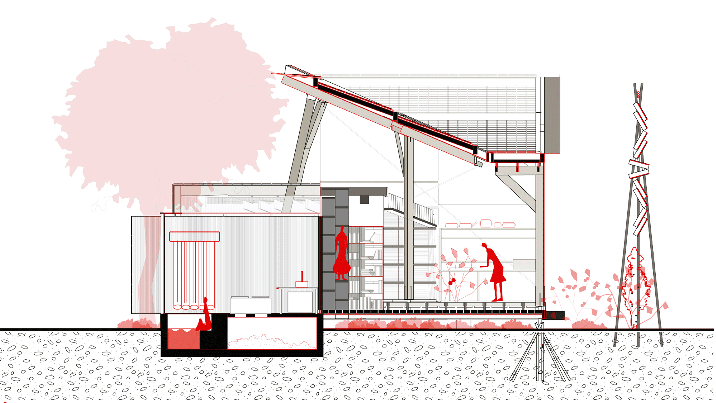 Casa de las Tejas Voladoras by Daniel Moreno Flores Section