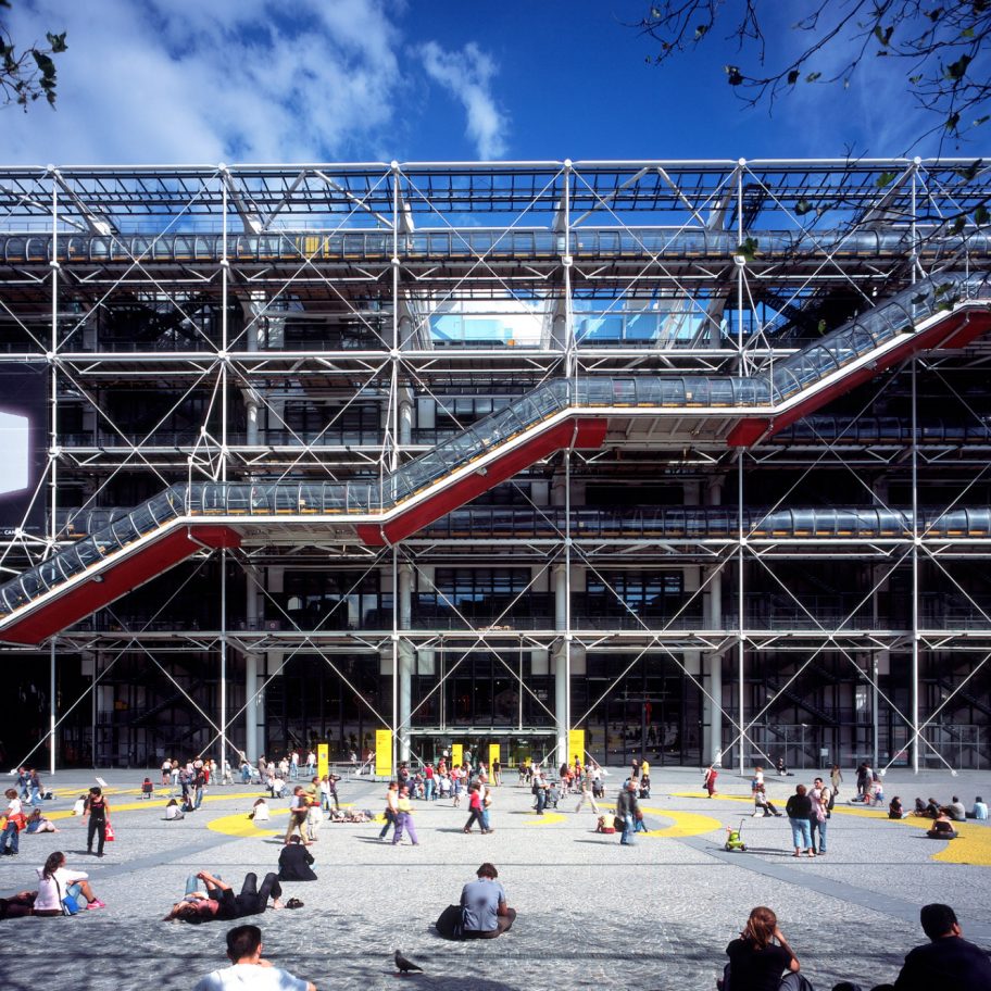The exterior of the Centre Pompidou by Richard Rogers and Renzo Piano