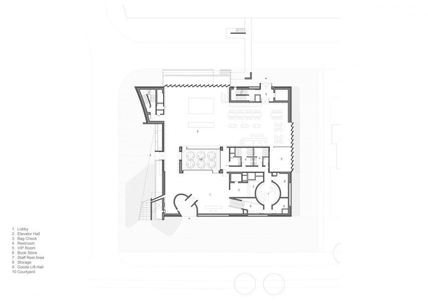 Ground floor plan of Changjian Art Museum by Vector Architects