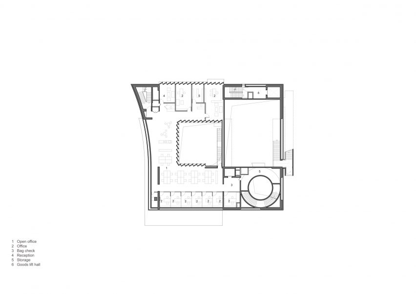 Second floor plan of Changjian Art Museum by Vector Architects