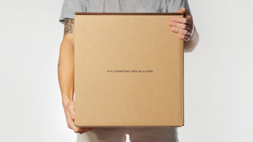 Don't Take This The Wrong Way cardboard box chair