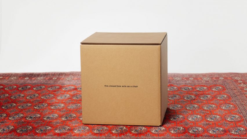 Don't Take This The Wrong Way cardboard box chair