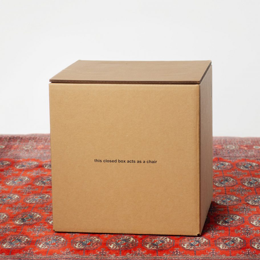 Don't Take This The Wrong Way cardboard box chair