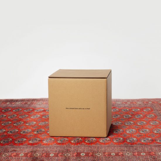 Don't Take This The Wrong Way cardboard box chair