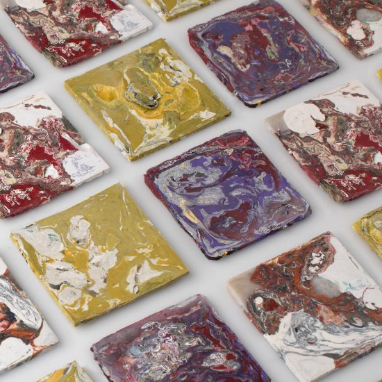 Enis Akiev makes marbled tiles from post-consumer plastic waste