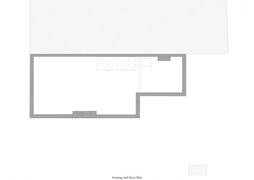 Existing second floor plan of House for Four London house extension by Harry Thomson of Studioshaw